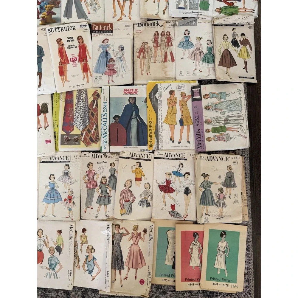Lot 100+ Vintage Sewing Patterns 50s 60s 70's 80s McCalls Dresses Baby Halloween